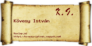 Kövesy István névjegykártya