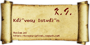 Kövesy István névjegykártya