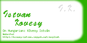 istvan kovesy business card
